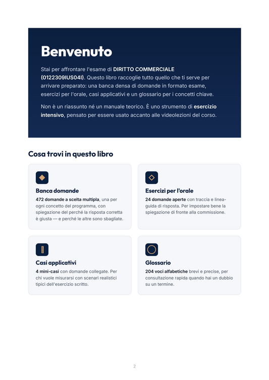 Lèssico · anteprima 1/10 — Benvenuto — Diritto commerciale (ed. 1.3)