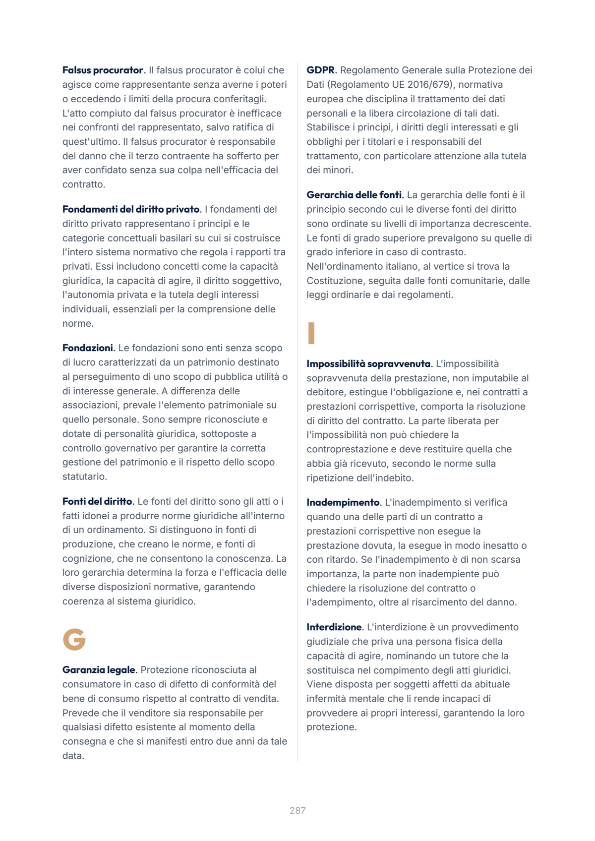 Lèssico · anteprima 10/10 — Glossario — Diritto privato (ed. 1.4)