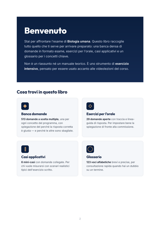Lèssico · anteprima 1/10 — Benvenuto — Biologia umana (ed. 1.0)