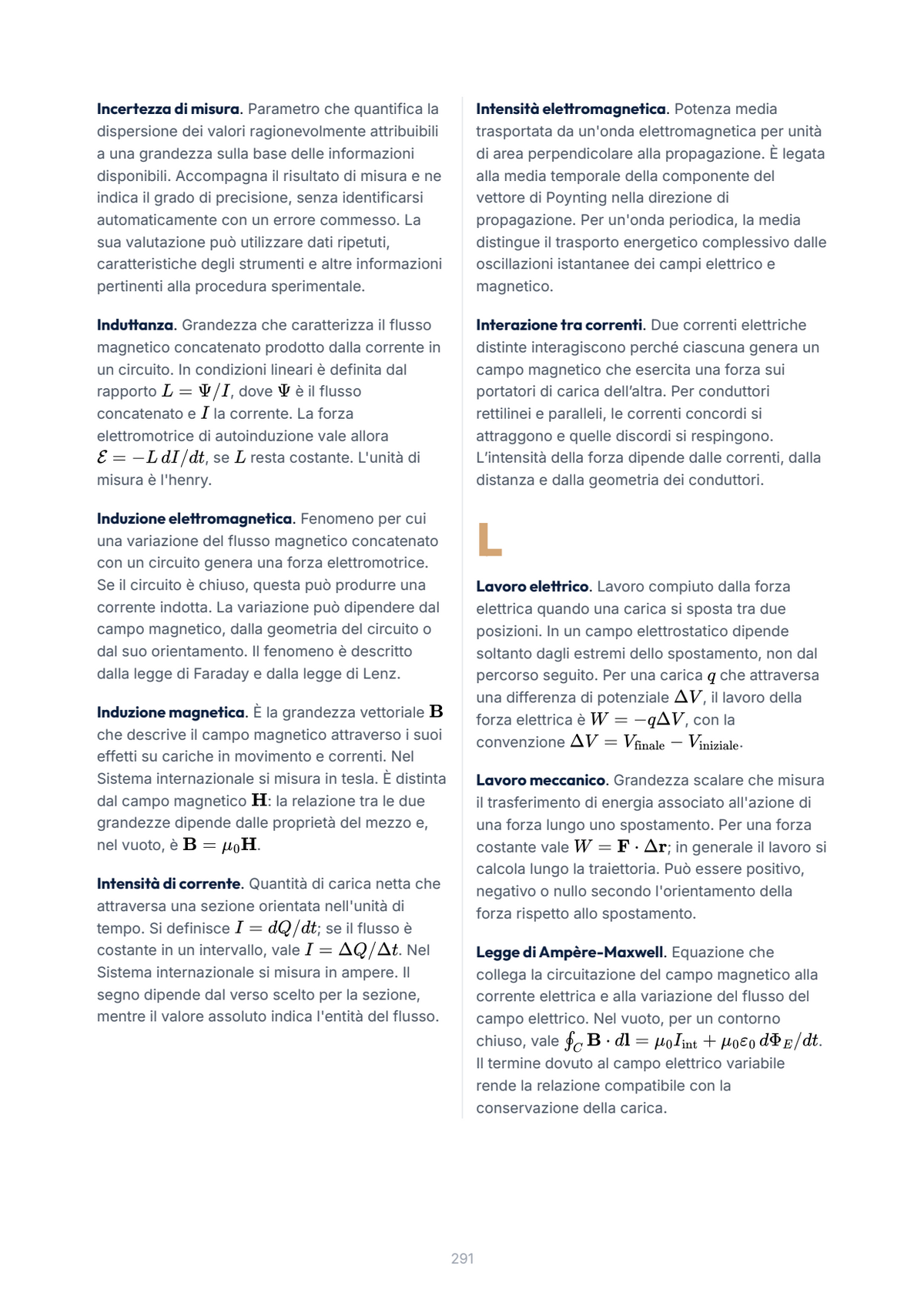 Lèssico · anteprima 10/10 — Glossario — Fisica sperimentale (ed. 1.0)