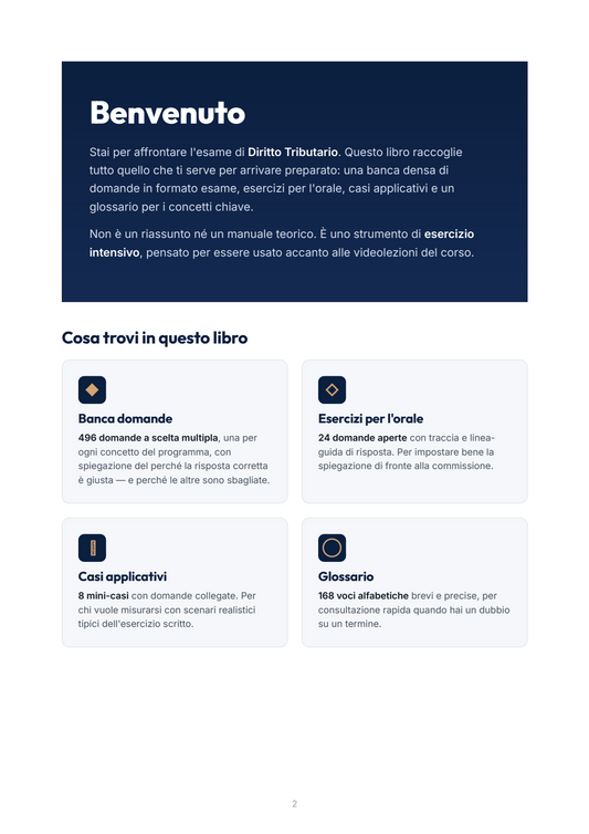 Lèssico · anteprima 1/10 — Benvenuto — Diritto Tributario (ed. 1.1)