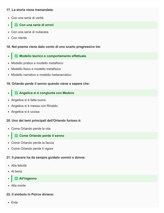Letteratura italiana II