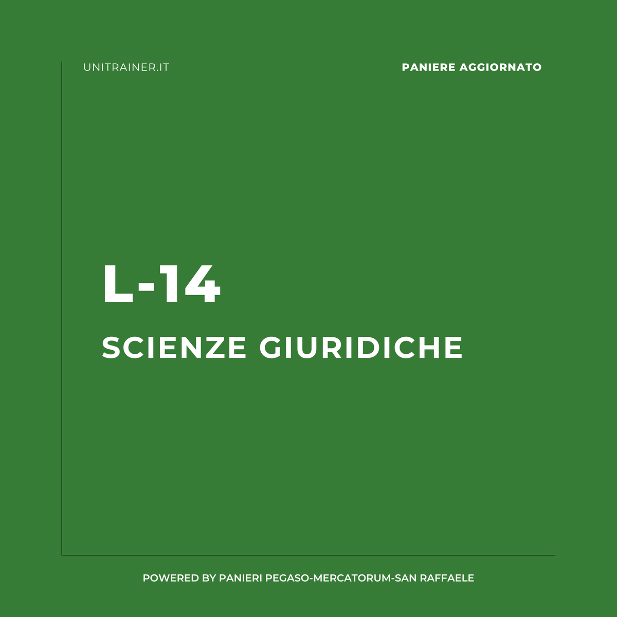 Paniere aggiornato Economia aziendale, L-14 Scienze giuridiche
