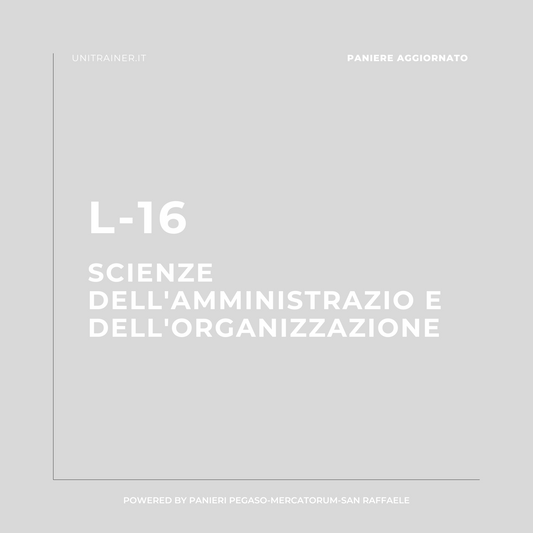 Paniere aggiornato Legislazione sanitaria dell'UE, L-16 Scienze dell'amministrazione e dell'organizzazione, San Raffaele