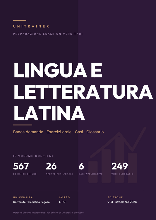 Lèssico · copertina di Lingua e letteratura latina — L-10 Lettere, Arti e Umanesimo — Pegaso (ed. 1.3)