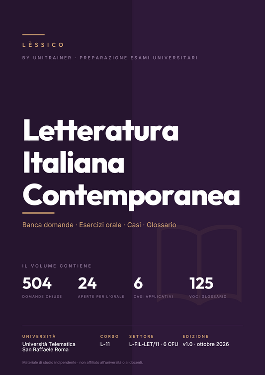 Lèssico · copertina di Letteratura Italiana Contemporanea — L-11 Lingue e culture straniere per l'era digitale — San Raffaele (ed. 1.0)