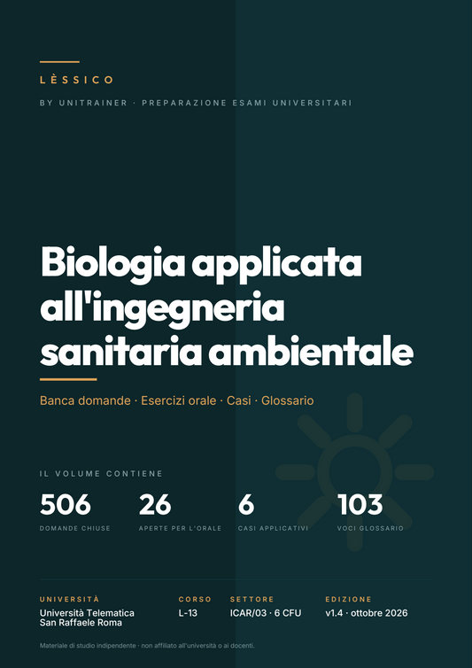 Lèssico · copertina di Biologia applicata all'ingegneria sanitaria ambientale — L-13 Scienze biologiche — San Raffaele (ed. 1.4)