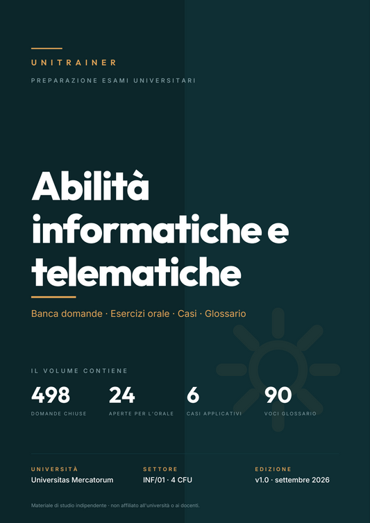 Lèssico · copertina di Abilità informatiche e telematiche — L-14 Scienze Giuridiche — Mercatorum (ed. 1.0)