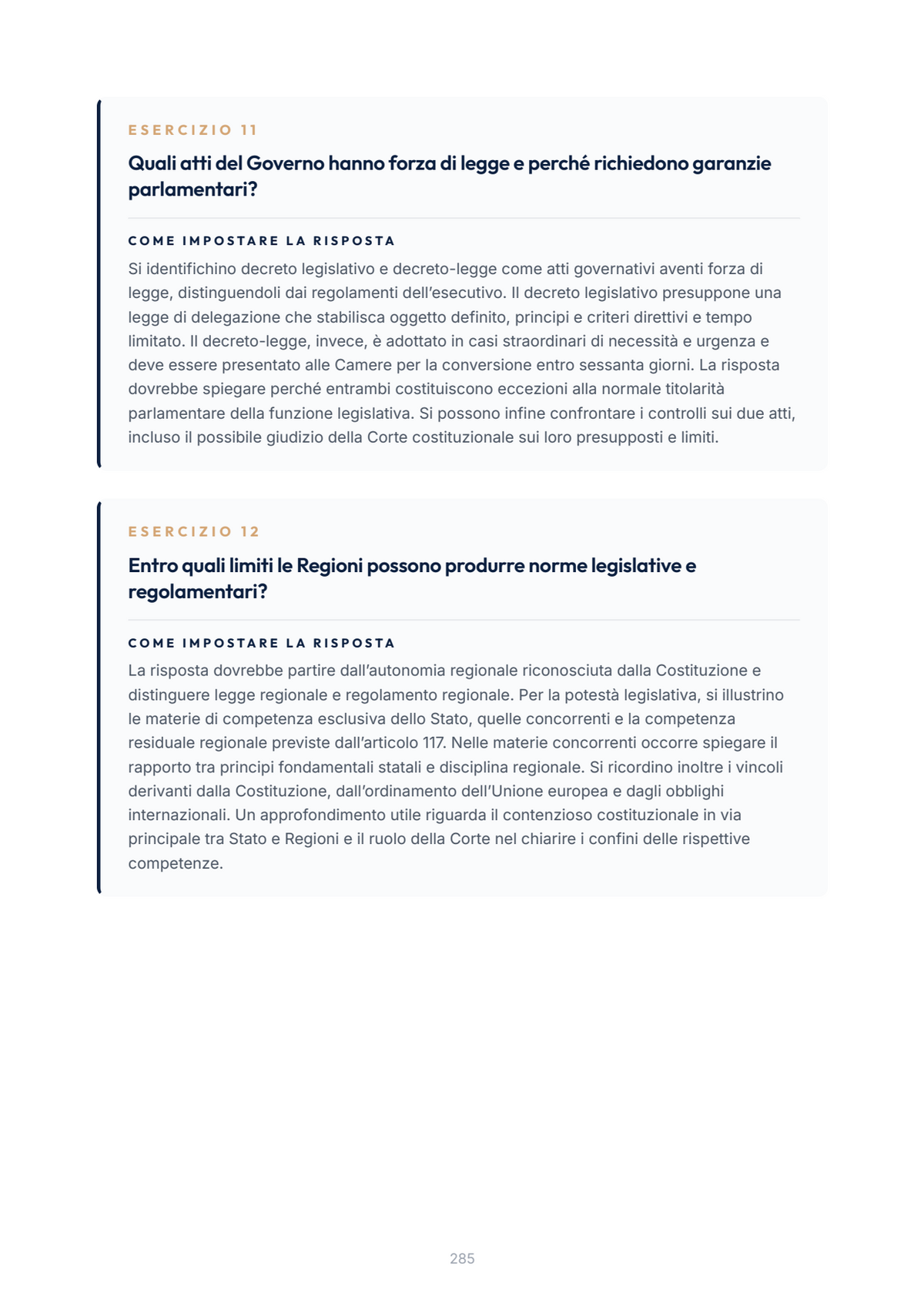 Lèssico · anteprima 8/10 — Esercizi per l'orale — Diritto costituzionale (ed. 1.0)