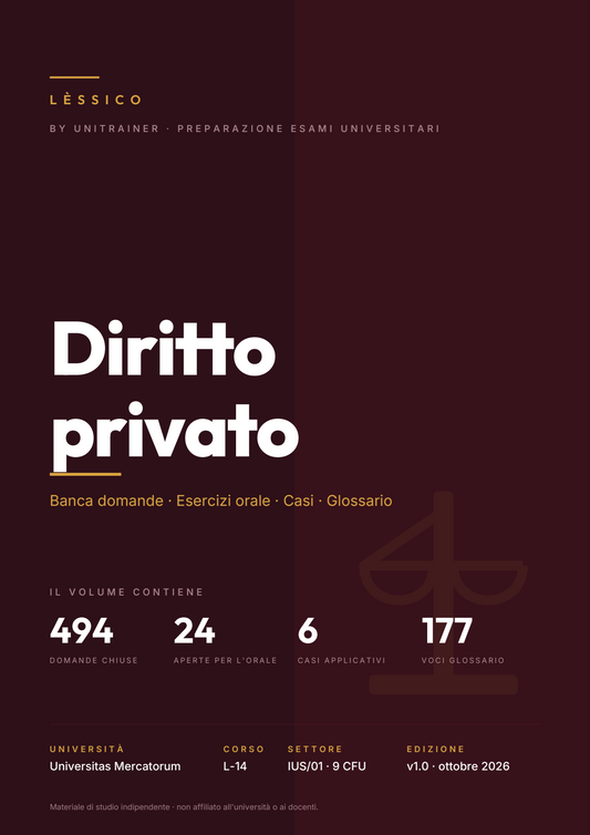 Lèssico · copertina di Diritto privato — L-14 Scienze Giuridiche — Mercatorum (ed. 1.0)