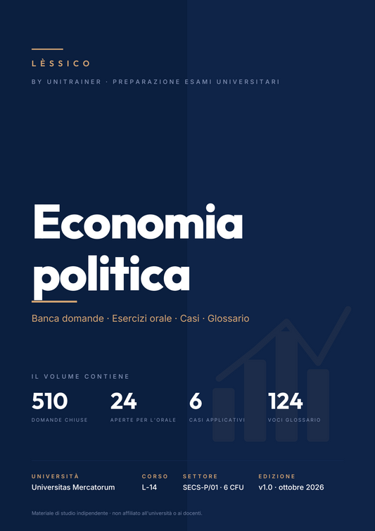 Lèssico · copertina di Economia politica — L-14 Scienze Giuridiche — Mercatorum (ed. 1.0)