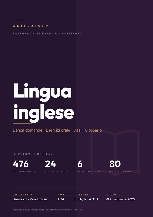 Lèssico · copertina di Lingua inglese — L-14 Scienze Giuridiche — Mercatorum (ed. 3.2)
