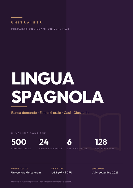 Lèssico · copertina di LINGUA SPAGNOLA — L-14 Scienze Giuridiche — Mercatorum (ed. 1.0)