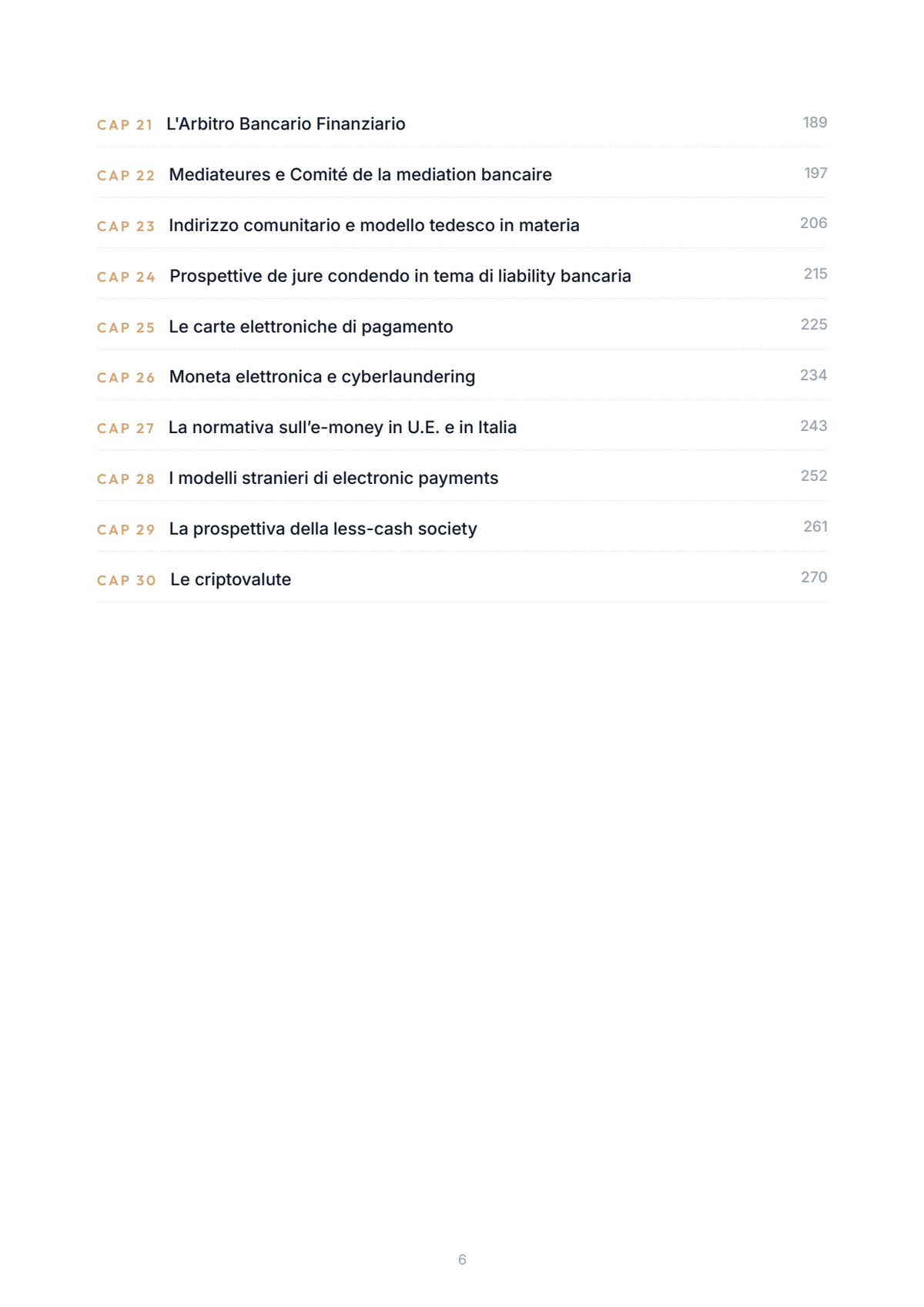 Lèssico · anteprima 4/10 — Indice dei capitoli — Diritto Bancario italiano e comparato (ed. 1.3)