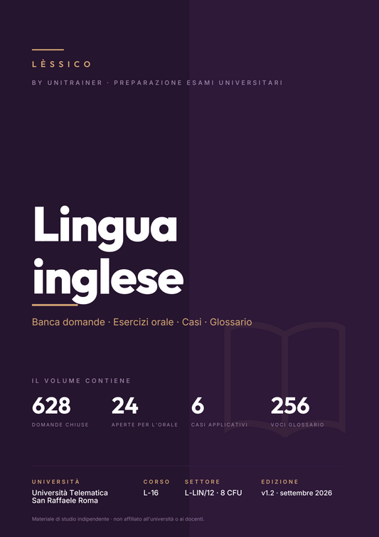 Lèssico · copertina di Lingua inglese — L-16 Scienze dell'Amministrazione e dell'Organizzazione — San Raffaele (ed. 1.2)