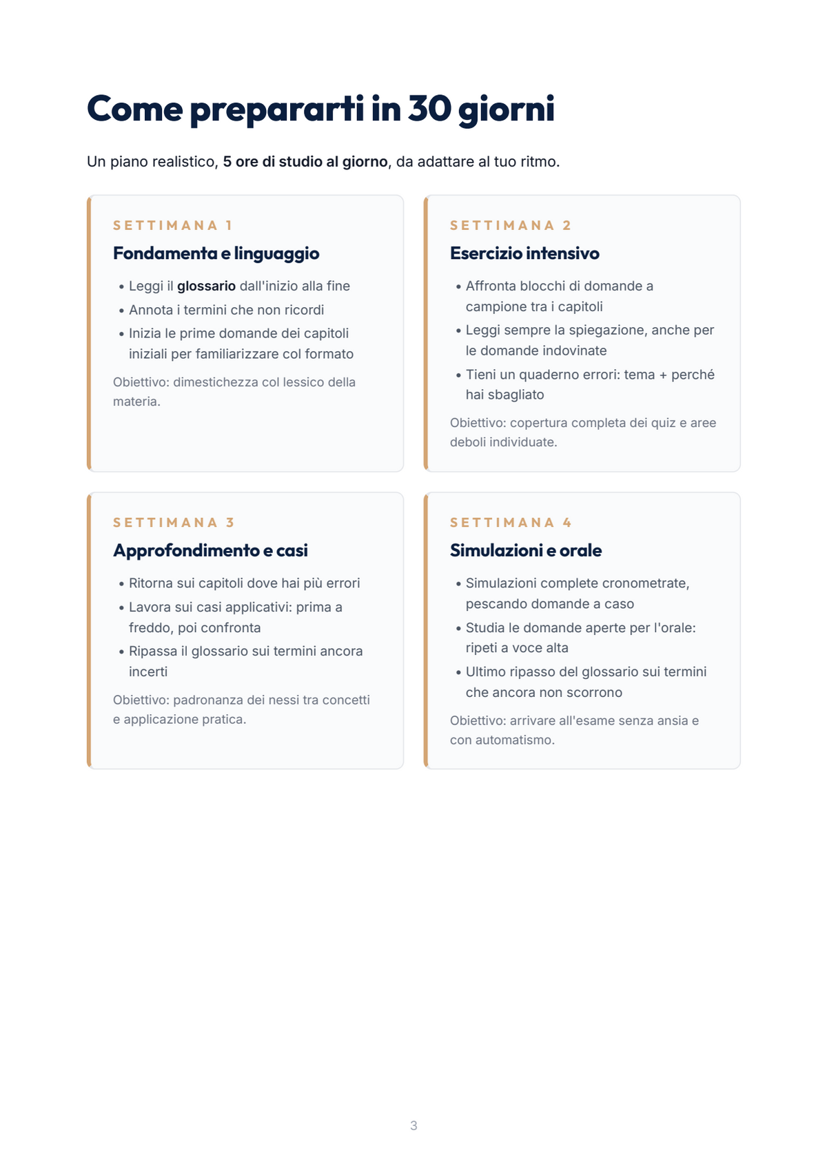 Lèssico · anteprima 2/10 — Piano di studio in 30 giorni — Organizzazione delle aziende e delle amministrazioni pubblico sanitarie (ed. 1.2)