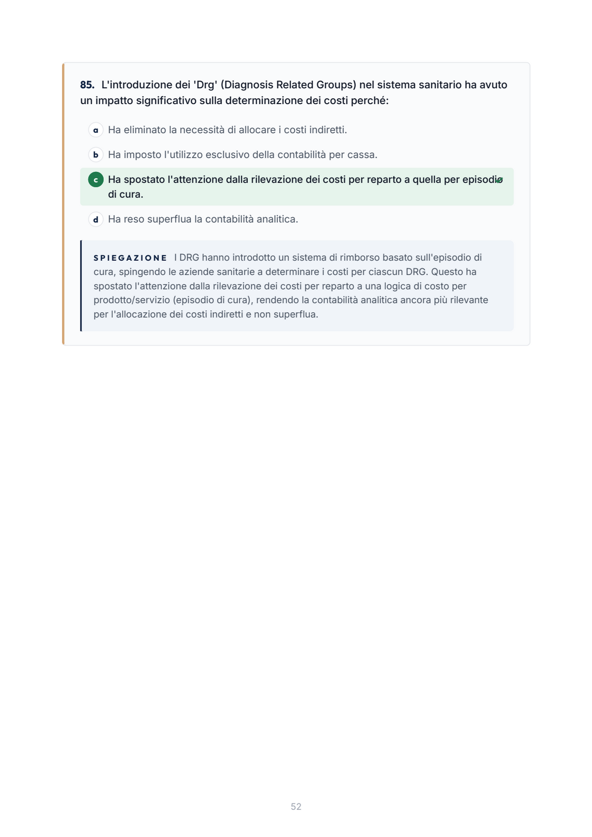 Lèssico · anteprima 5/10 — Banca domande — Organizzazione delle aziende e delle amministrazioni pubblico sanitarie (ed. 1.2)