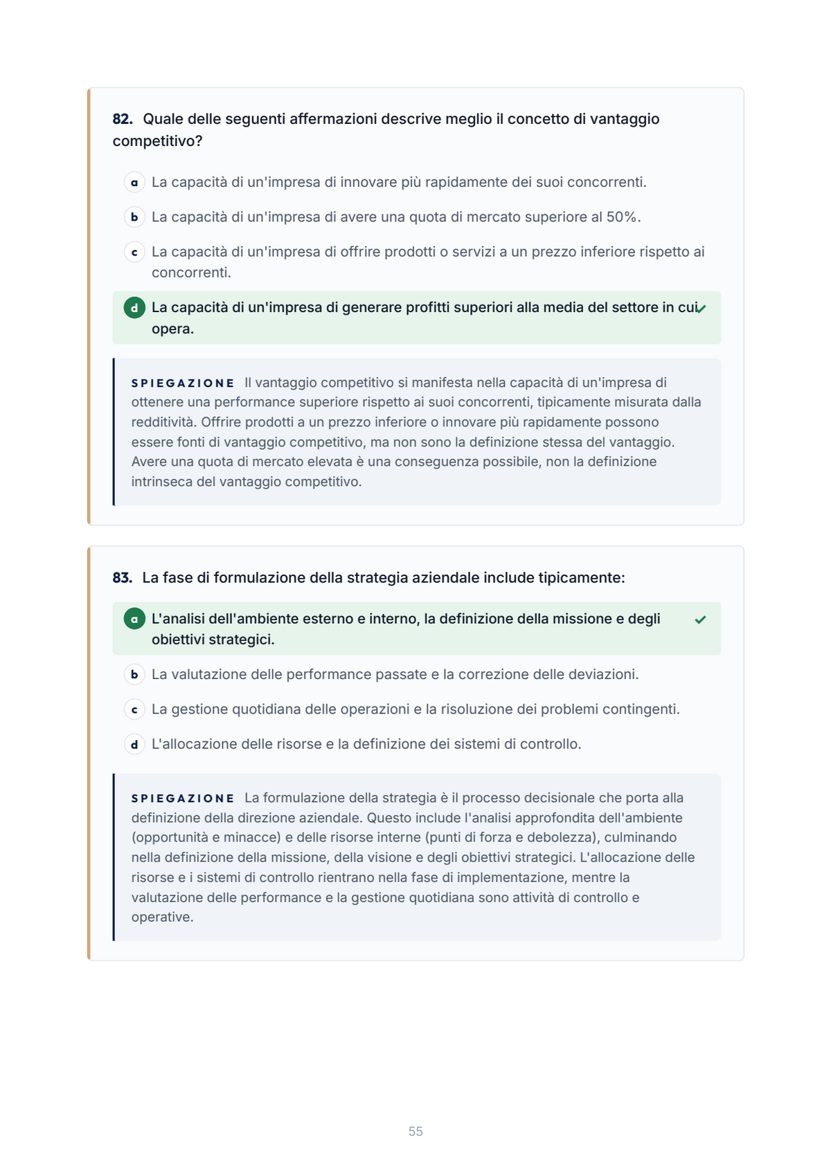 Lèssico · anteprima 5/10 — Banca domande — Economia aziendale - Singolo 12 (ed. 1.6)
