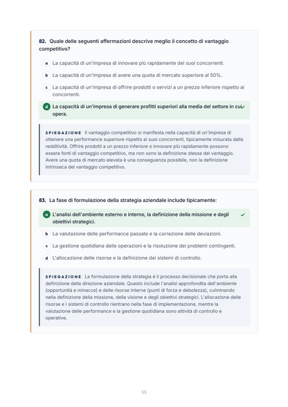 Lèssico · anteprima 5/10 — Banca domande — Economia aziendale - Singolo 12 (ed. 1.6)