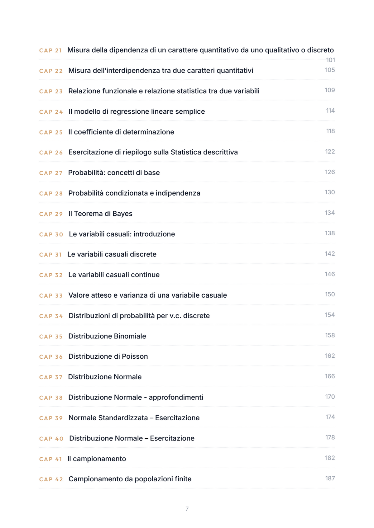 Lèssico · anteprima 4/10 — Indice dei capitoli — Statistica (ed. 2.6)
