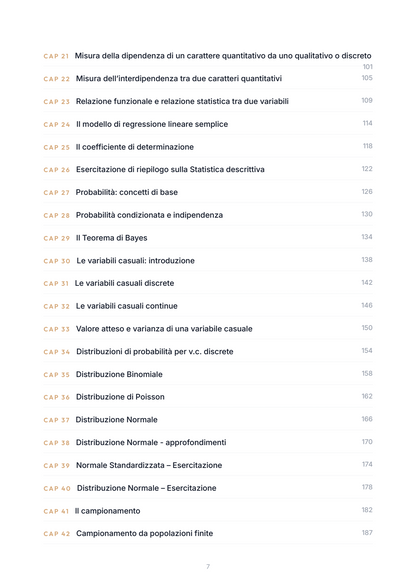 Lèssico · anteprima 4/10 — Indice dei capitoli — Statistica (ed. 2.6)