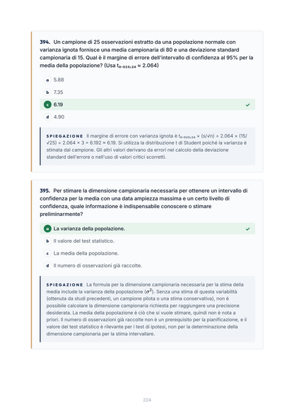 Lèssico · anteprima 7/10 — Banca domande — Statistica (ed. 2.6)