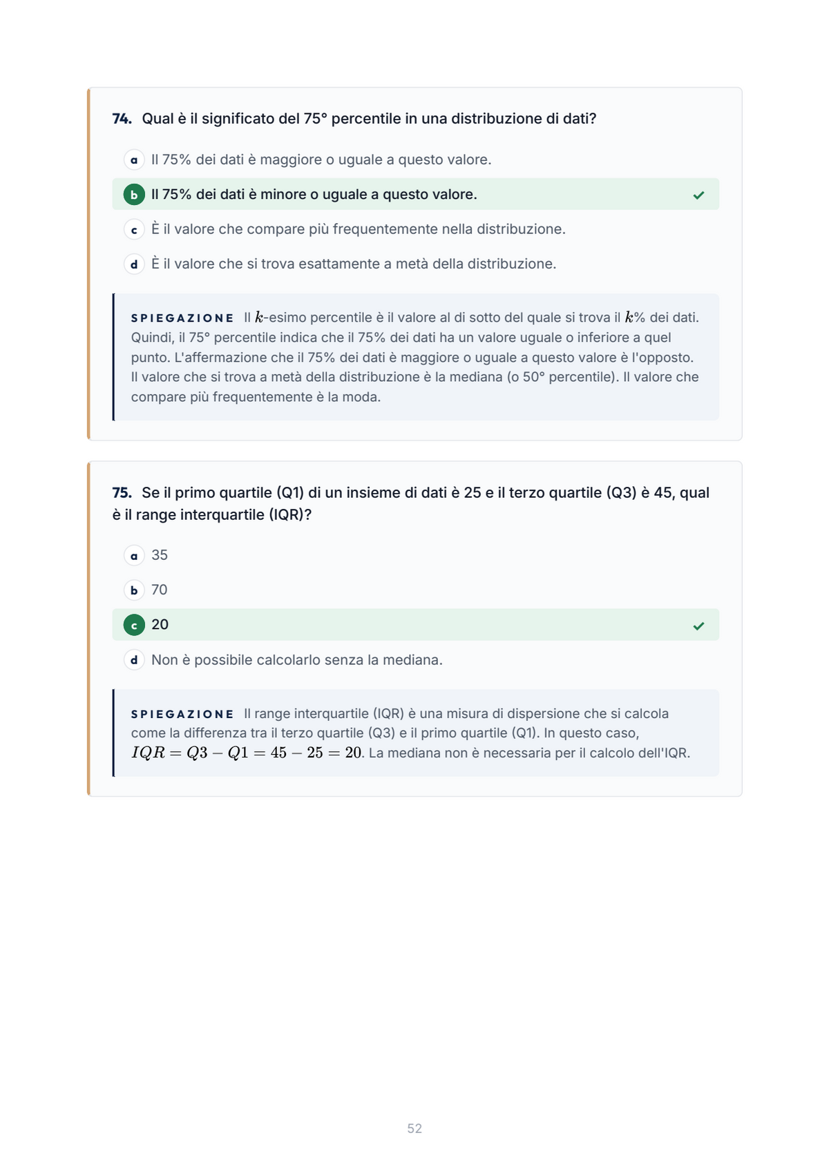 Lèssico · anteprima 5/10 — Banca domande — Statistica (ed. 2.6)