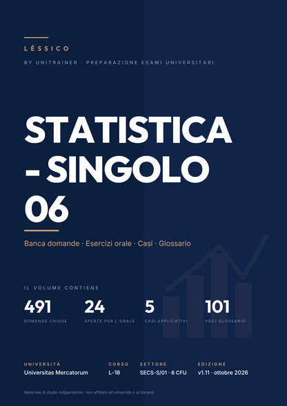Lèssico · copertina di Statistica - Singolo 06 — L-18 Gestione d'Impresa — Mercatorum (ed. 1.11)