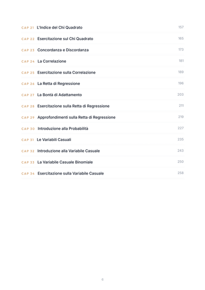 Lèssico · anteprima 4/10 — Indice dei capitoli — Statistica - Singolo 06 (ed. 1.11)