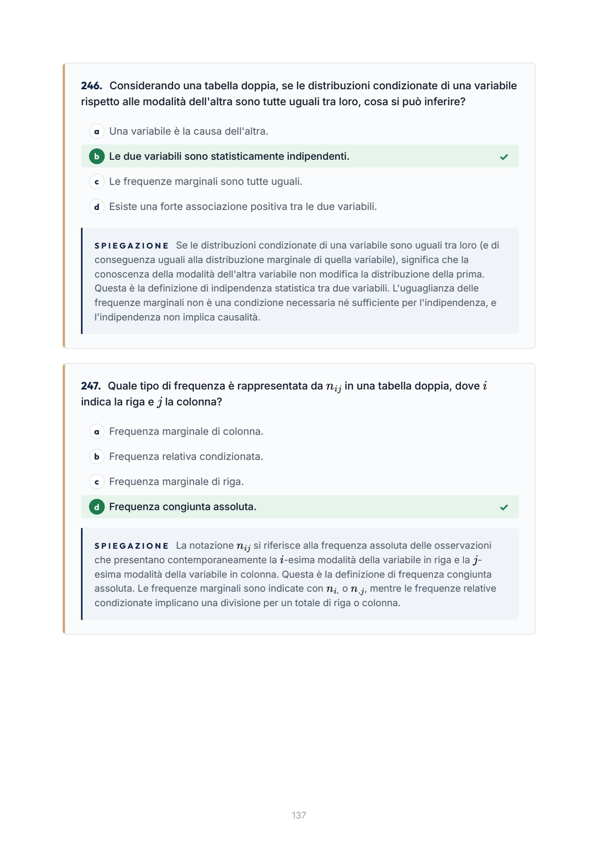 Lèssico · anteprima 6/10 — Banca domande — Statistica - Singolo 06 (ed. 1.11)