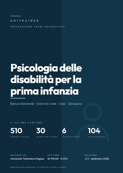 Lèssico · copertina di PSICOLOGIA DELLE DISABILITÀ PER LA PRIMA INFANZIA — L-19 Scienze dell'Educazione e della Formazione — Pegaso (ed. 1.1)