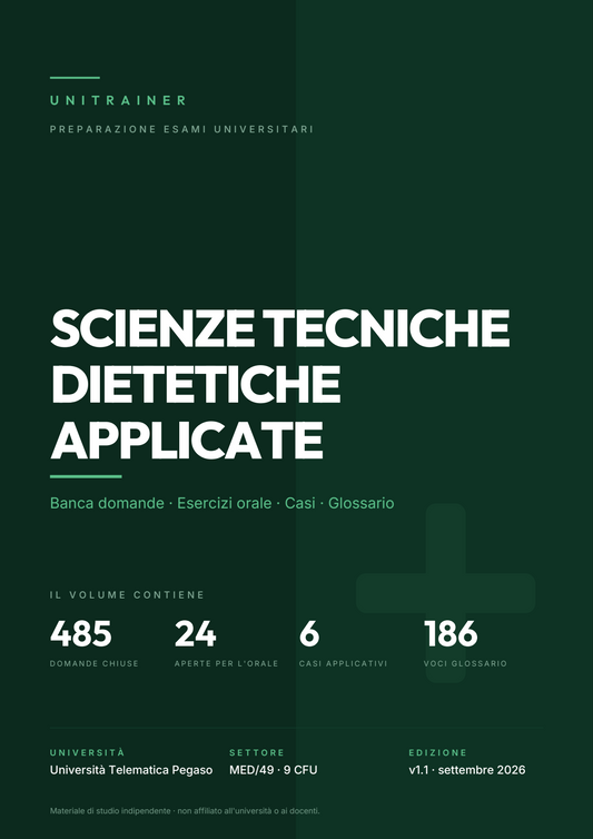Lèssico · copertina di Scienze tecniche dietetiche applicate — L-22 Scienze Motorie — Pegaso (ed. 1.1)