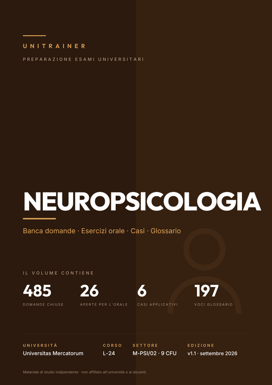 Lèssico · copertina di Neuropsicologia — L-24 Scienze e Tecniche Psicologiche — Mercatorum (ed. 1.1)