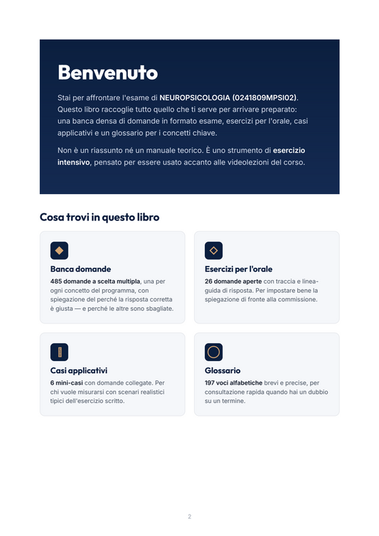 Lèssico · anteprima 1/10 — Benvenuto — Neuropsicologia (ed. 1.1)