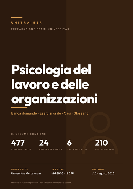 Lèssico · copertina di Psicologia del lavoro e delle organizzazioni — L-24 Scienze e Tecniche Psicologiche — Mercatorum (ed. 1.2)