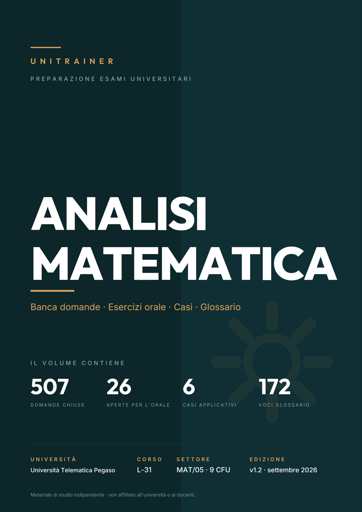 Lèssico · copertina di Analisi matematica — L-31 Informatica per le Aziende Digitali — Pegaso (ed. 1.2)