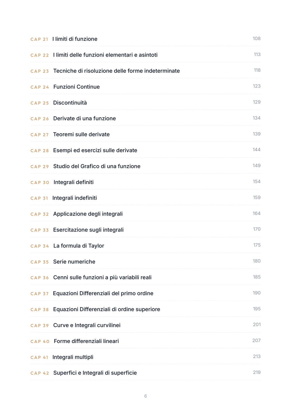 Lèssico · anteprima 4/10 — Indice dei capitoli — Analisi matematica (ed. 1.2)