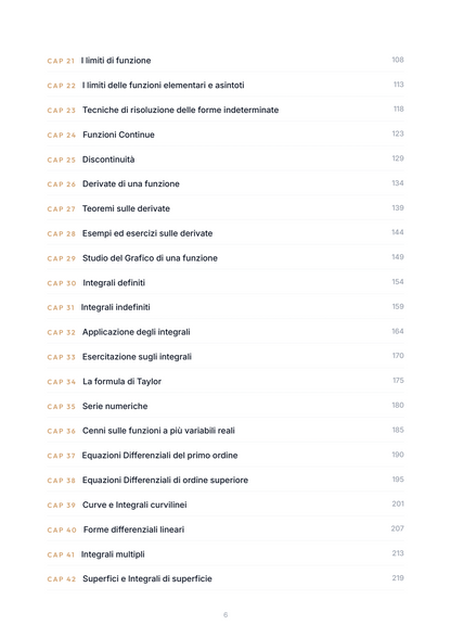 Lèssico · anteprima 4/10 — Indice dei capitoli — Analisi matematica (ed. 1.2)