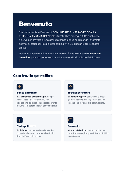 Lèssico · anteprima 1/10 — Benvenuto — Comunicare e interagire con la pubblica amministrazione (ed. 1.1)