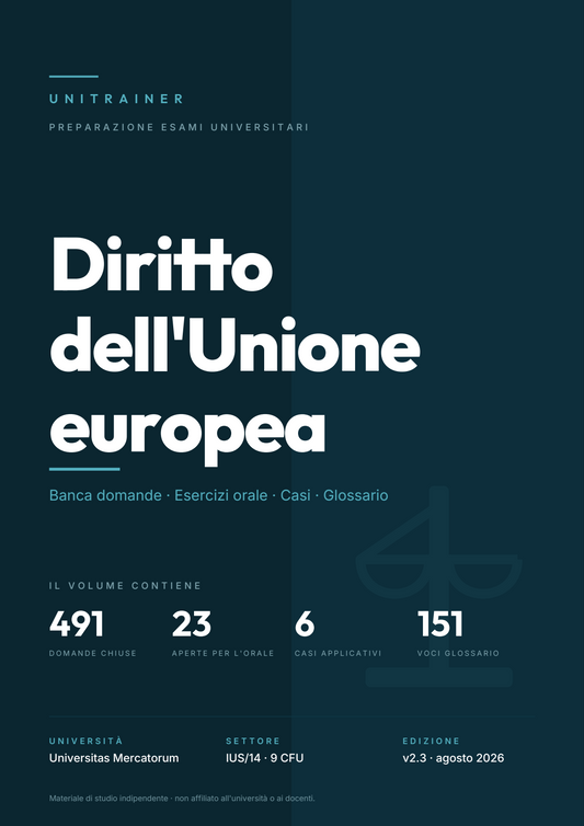 Lèssico · copertina di Diritto dell'Unione europea — L-36 Scienze Politiche e Relazioni Internazionali — Mercatorum (ed. 2.3)