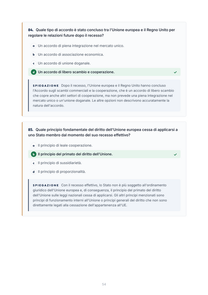 Lèssico · anteprima 5/10 — Banca domande — Diritto dell'Unione europea (ed. 2.3)