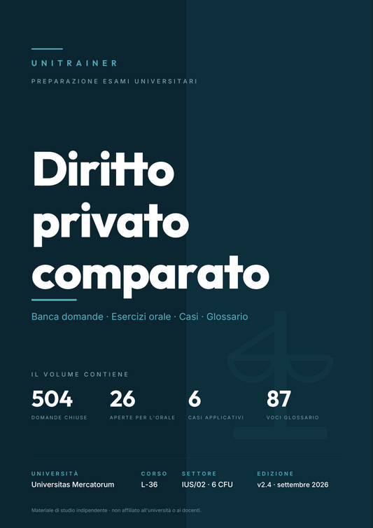 Lèssico · copertina di Diritto privato comparato — L-36 Scienze Politiche e Relazioni Internazionali — Mercatorum (ed. 2.4)