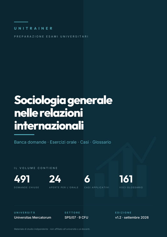 Lèssico · copertina di Sociologia generale nelle relazioni internazionali — L-36 Scienze Politiche e Relazioni Internazionali — Mercatorum (ed. 1.2)