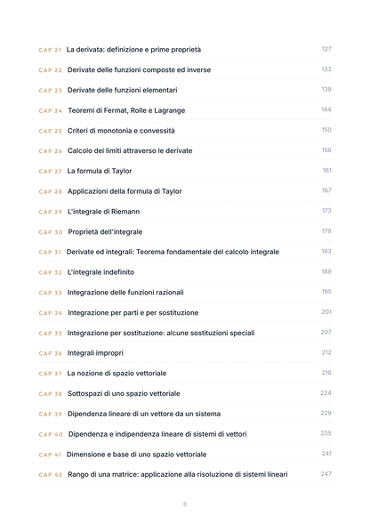 Lèssico · anteprima 4/10 — Indice dei capitoli — Analisi matematica e geometria (ed. 2.4)