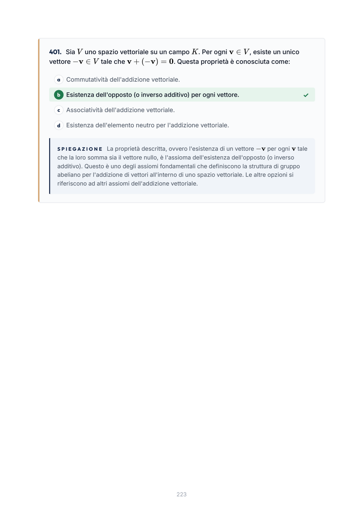 Lèssico · anteprima 7/10 — Banca domande — Analisi matematica e geometria (ed. 2.4)