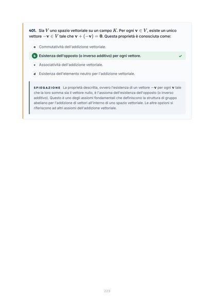 Lèssico · anteprima 7/10 — Banca domande — Analisi matematica e geometria (ed. 2.4)