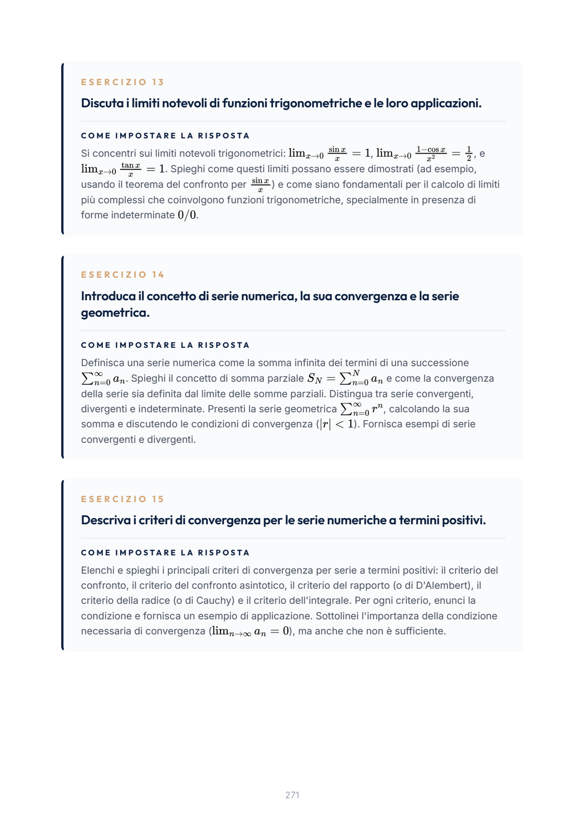 Lèssico · anteprima 8/10 — Esercizi per l'orale — Analisi matematica e geometria (ed. 2.4)