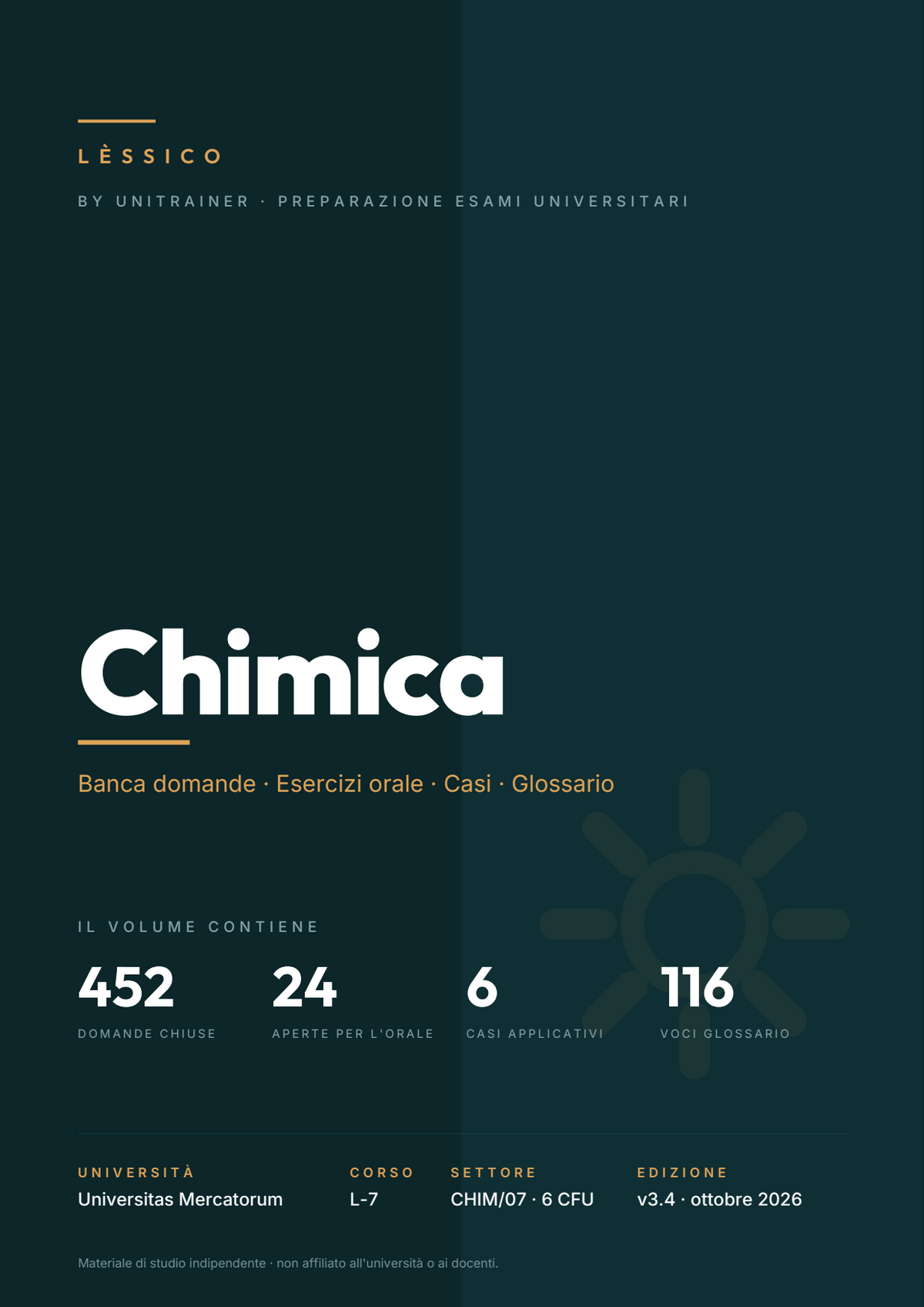 Lèssico · copertina di Chimica — L-7 Ingegneria, Infrastrutture, Trasporti — Mercatorum (ed. 3.4)