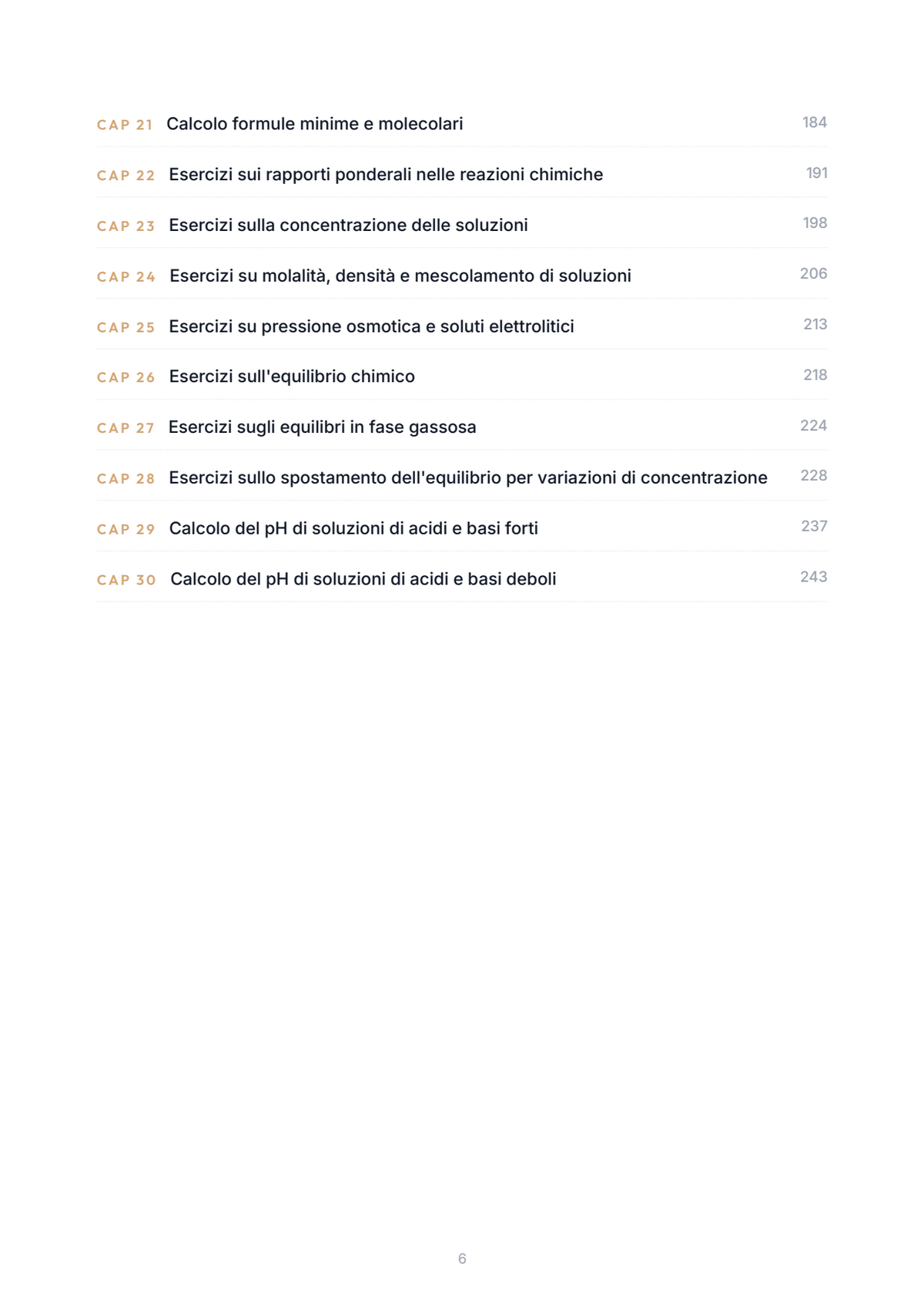 Lèssico · anteprima 4/10 — Indice dei capitoli — Chimica (ed. 3.4)