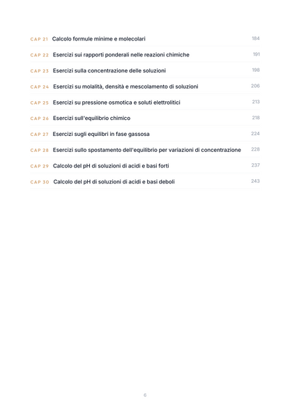 Lèssico · anteprima 4/10 — Indice dei capitoli — Chimica (ed. 3.4)